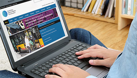 Laptop screenshot of Human Rights website